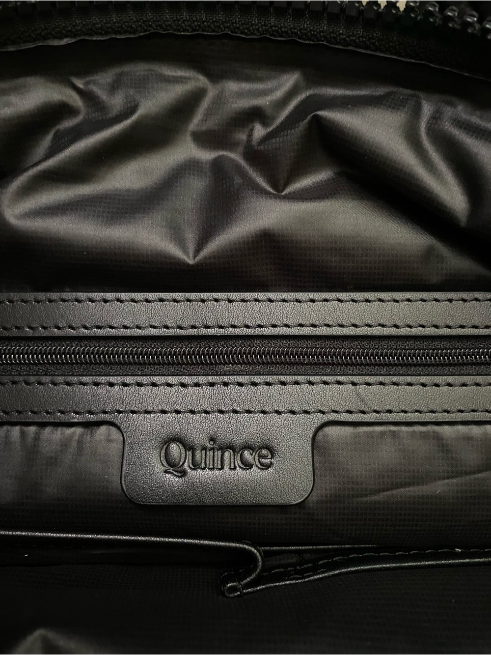 Quince Transit Quilted Small Crossbody Black Tote with Detachable Strap - Picture 7 of 10